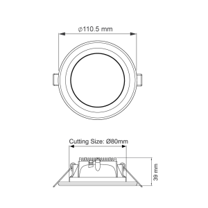 دنیا DN1 – چراغ روشنایی توکار – قطر 8