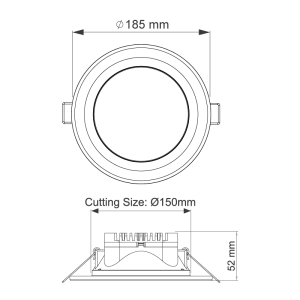 دنیز DE3 – چراغ روشنایی توکار – قطر 15