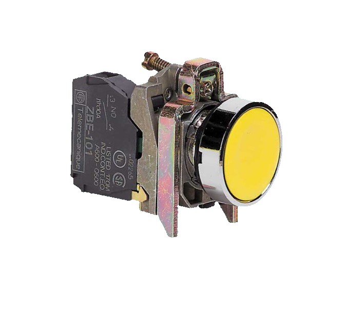 پوش باتن فلزی زرد اشنایدر XB4BA51