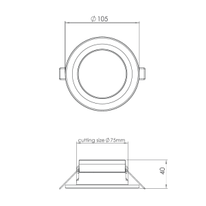 دنیز DE4 – چراغ روشنایی توکار – قطر 7.5